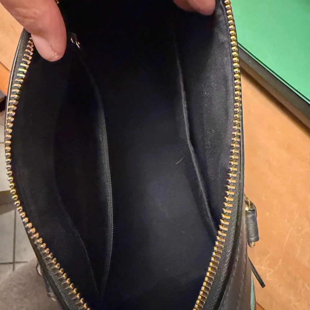 Coach Navy Blue Satchel with Colorful Floral Design - Picture 3 of 4